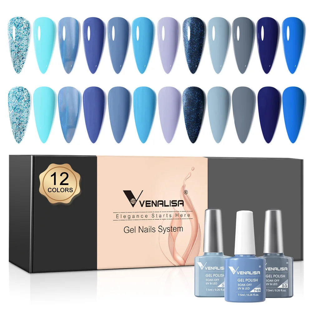 12pcs/kit Venalisa Vernis à ongles gel pigmentée Terre brune