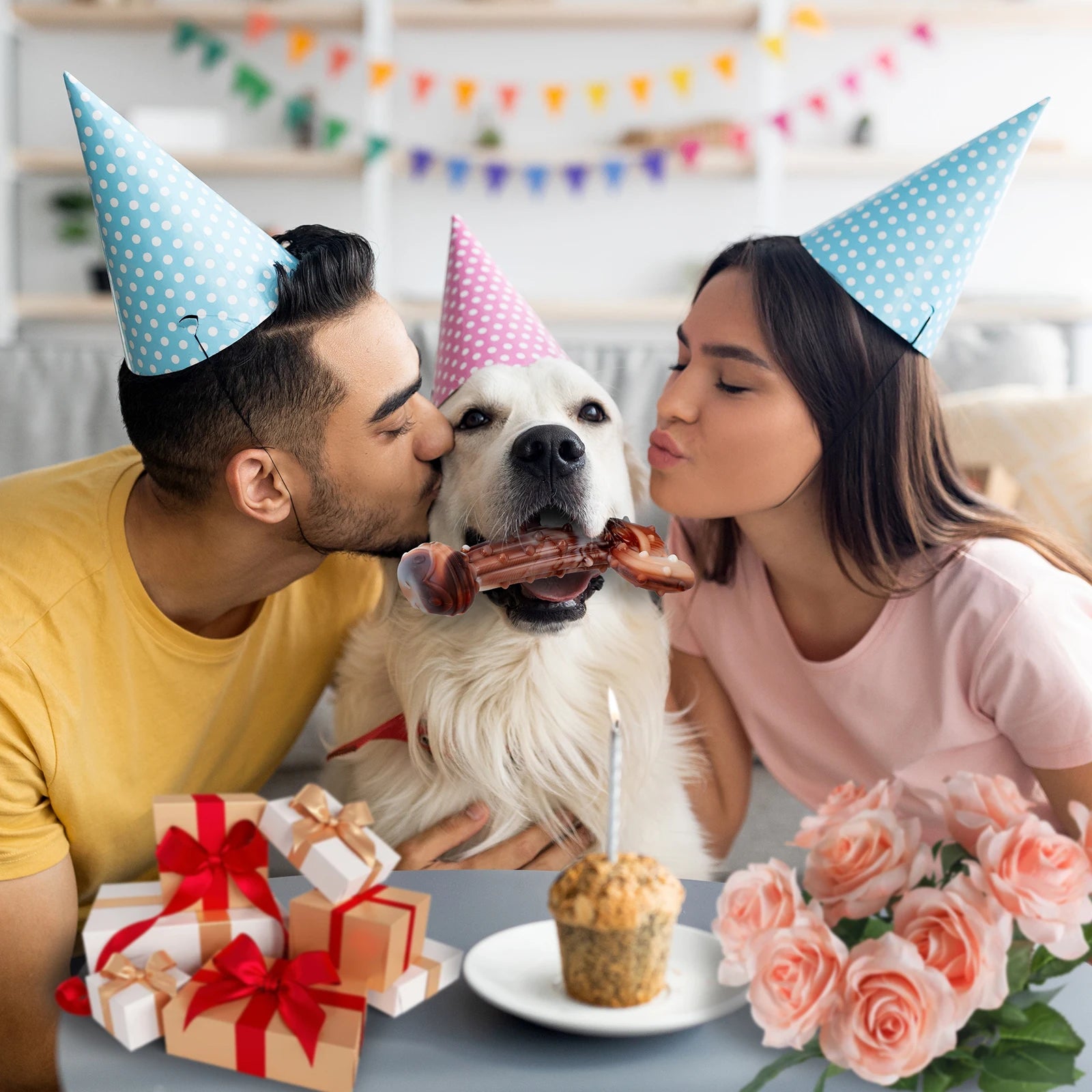 Durable Dog Chew Toy, Cactus-Shaped Tough Bite-Resistant Cartoon Pattern,With Food Hiding Features–Suitable for All Breed Sizes