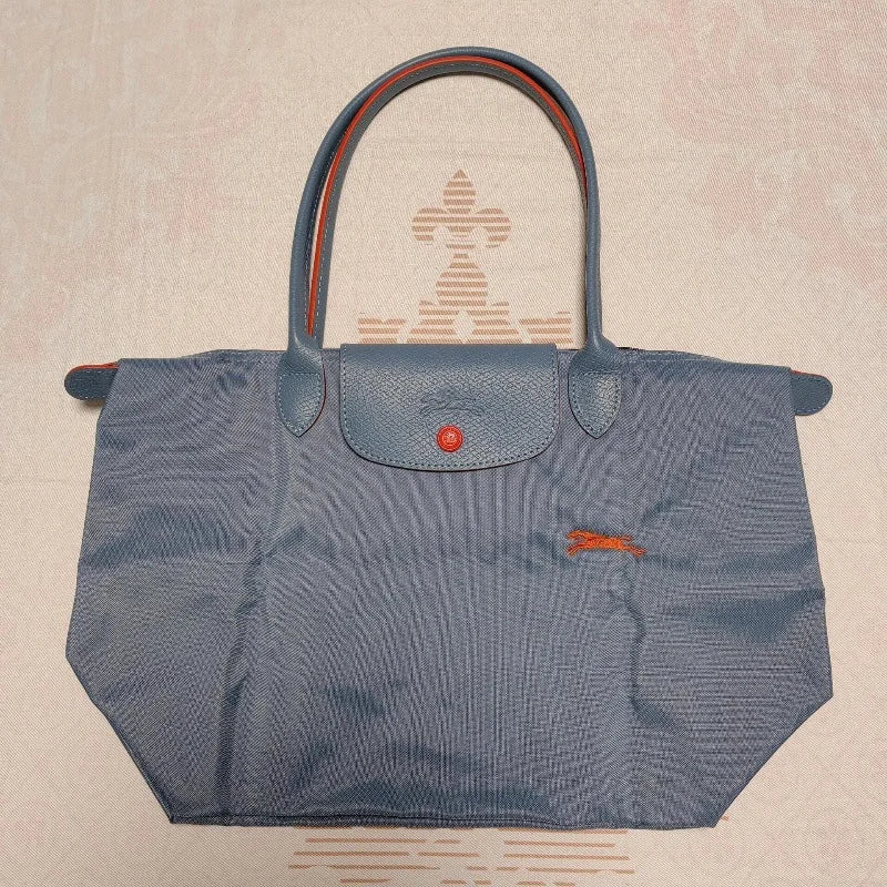 1 Women foldable hobos nylon Handbag Bags Classics Lady Tote Bag embroidered Shoulder Bags short and longchamp handles bags