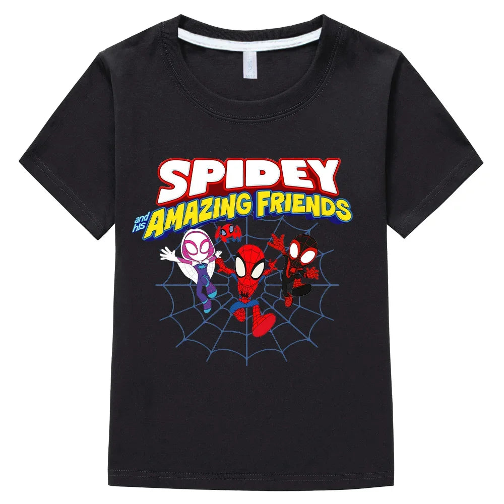Spidey and His Amazing Friends T-shirts Kids New Design TShirts Cool Boys Girls Essential Tee-shirt Children Cotton Soft Clothes
