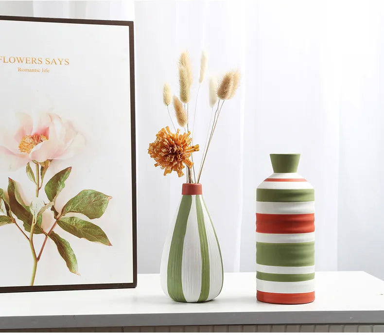 European-style ins porcelain vase decoration TV cabinet Study home decoration flowers tabletop crafts