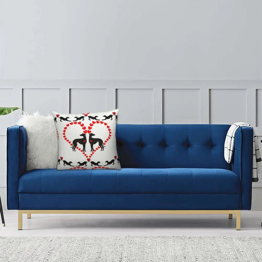 Custom Cute Whippet Greyhound Pillow Case Decor Home Hound Dog Luxury Cushion Cover Car Pillowcase