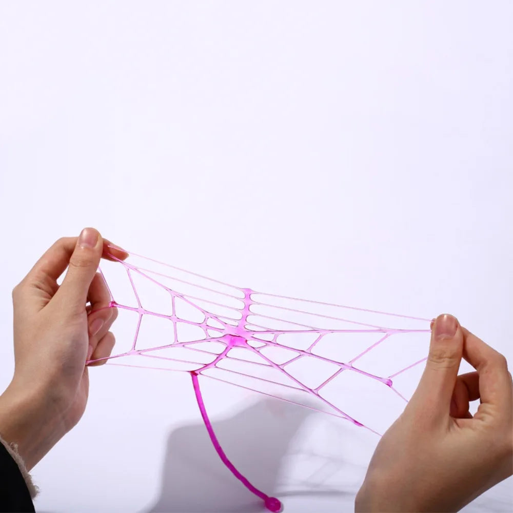 10Pcs Sticky Spider Web Plastic Multicolor Climbing Tricky Gag Toys Favor Elastic Stretchable Elastically Stretchable Spider Web