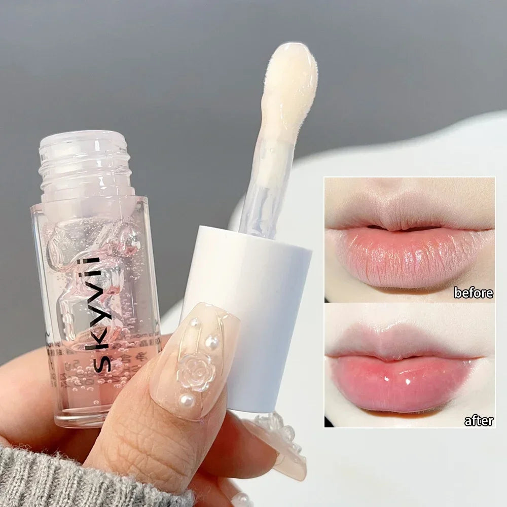 Strawberry Jelly Lip Oil Glossy Tint Glaze Lipstick Moisturize Liquid Fruit Jam Lip Beauty Treatment Transparent Hydrating Balm