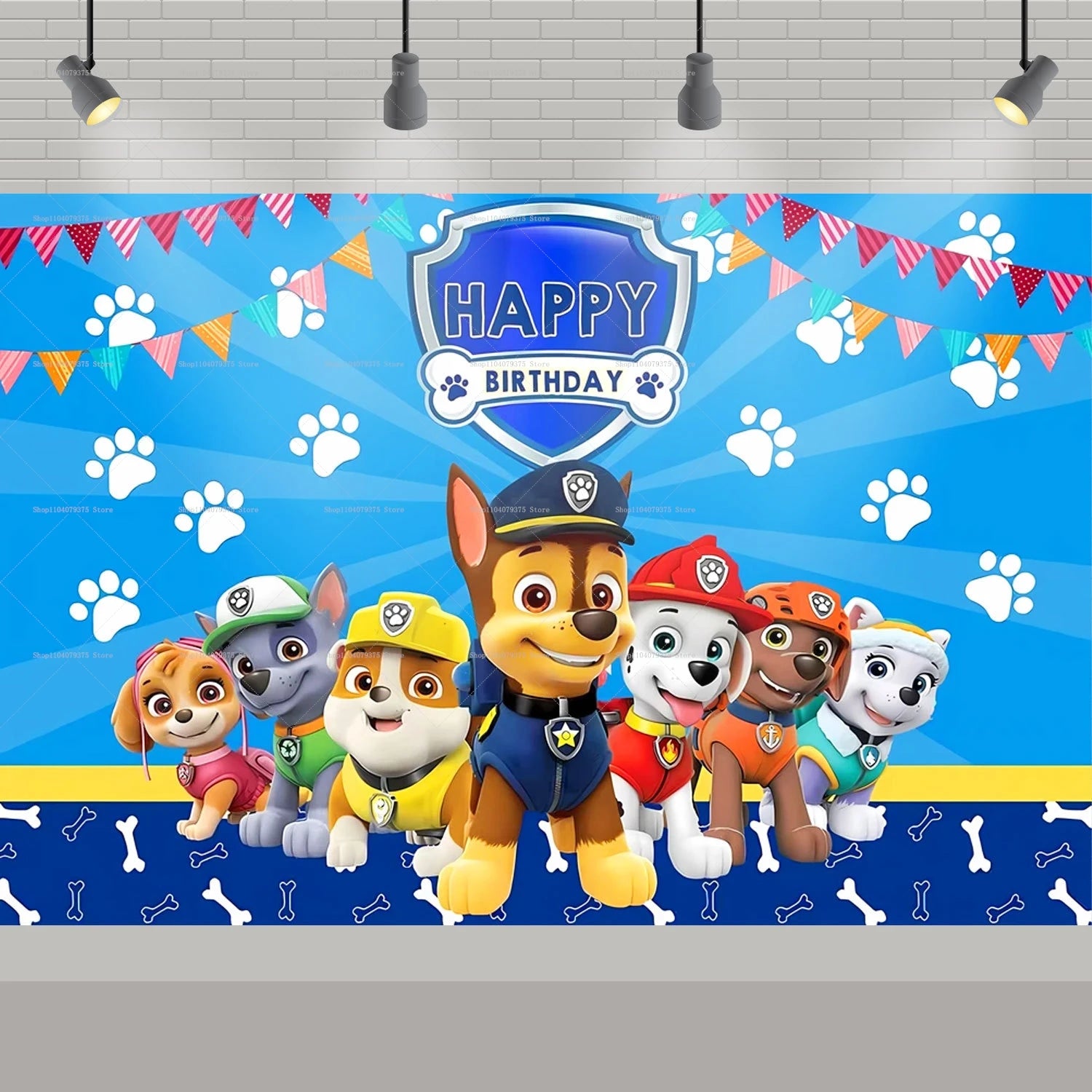 Paw Patrol Background Decoration Girl Children Birthday Party Photography Background Paw Patrol Banner Like Dog Decoration