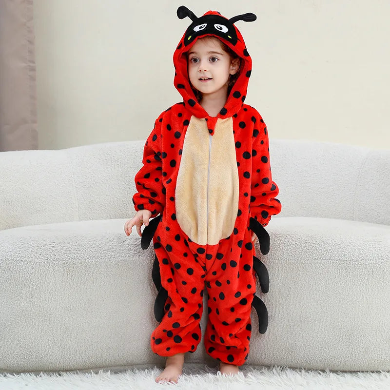 Winter Baby Rompers Baby Pijamas Halloween Ghost Bat Shark Deer Animal Cartoon Hooded Jumpsuits Cosplay Costume Boys Girl Pajama