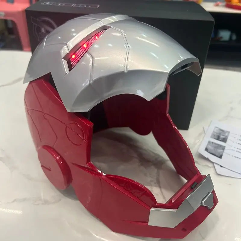 Marvel Comics Iron Man Helmet Electric Wearable Mask 1:1 Automatic Opening And Closing Model Characters Adult Toys Birthday Gift