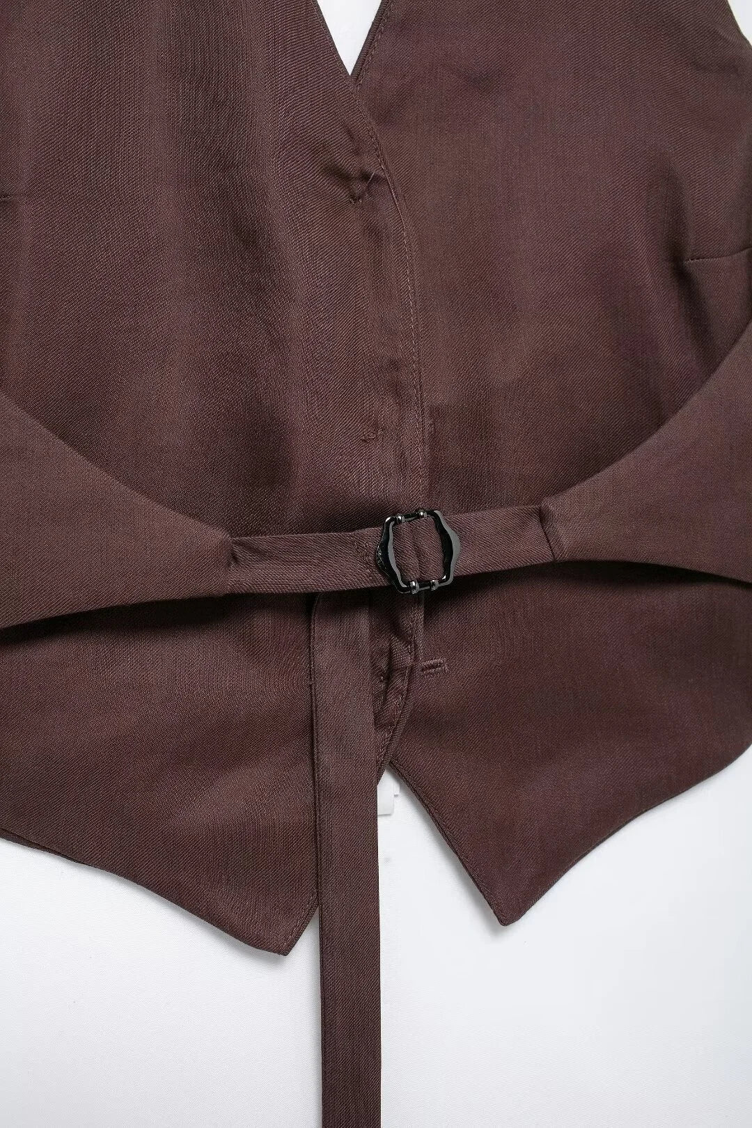 KONDALA Vintage Chic Women Suit Solid Halter Backless Vest Straight Button Loose Pants Fashion 2025 Autumn Office Lady Set