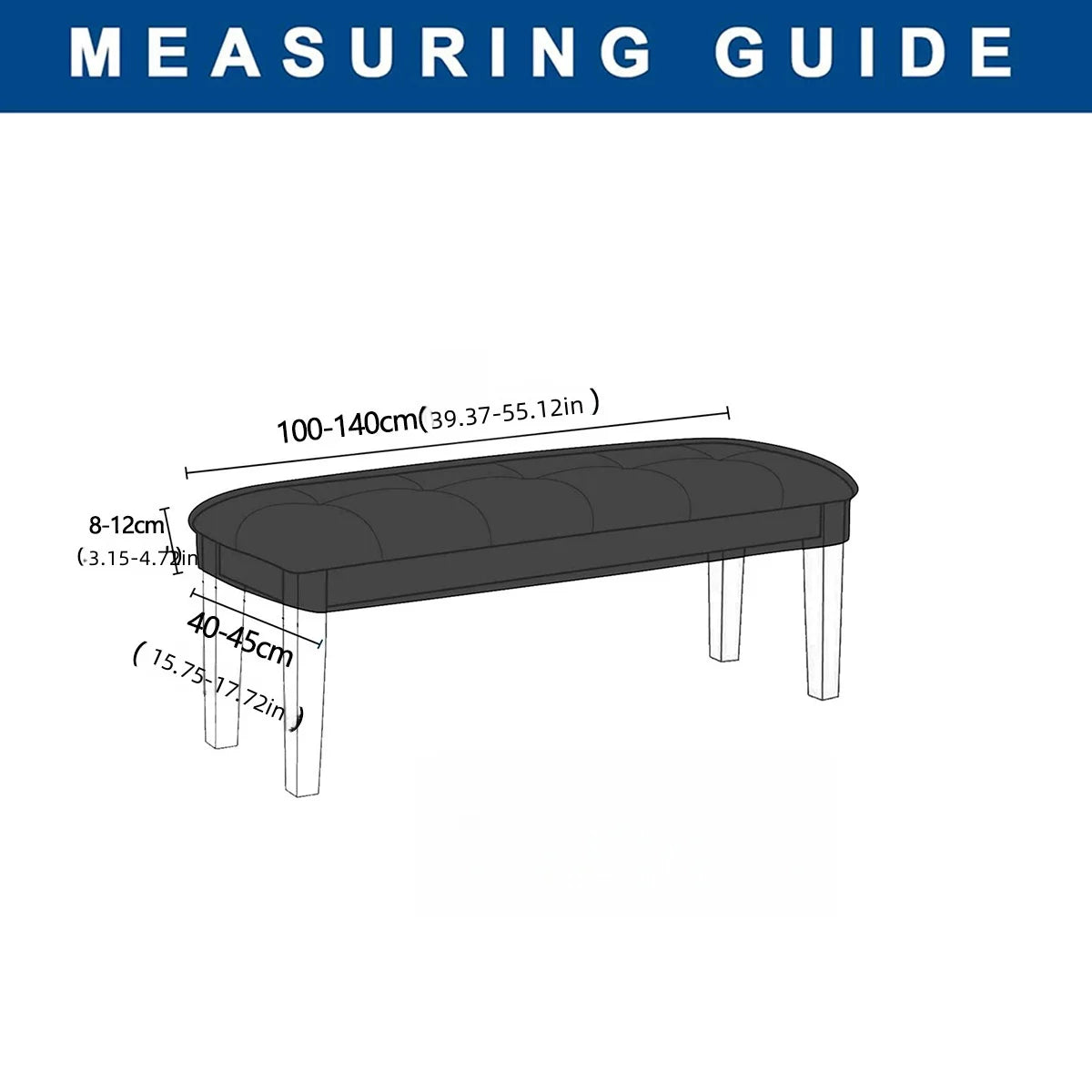1PC Stretch Jacquard Dining Bench Cover Living Room Anti-Dust Removable Bench Slipcover Washable Bench Seat Protector