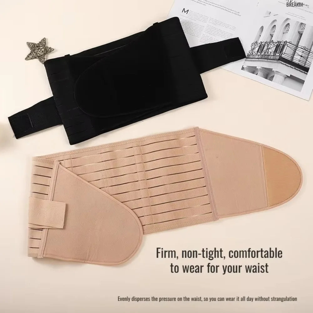 Memory Soft Rubber Bone Corset Postpartum Breathable High Fit Belly Band Adjustable Pregnant Tummy Belly Belt Wrap for Women