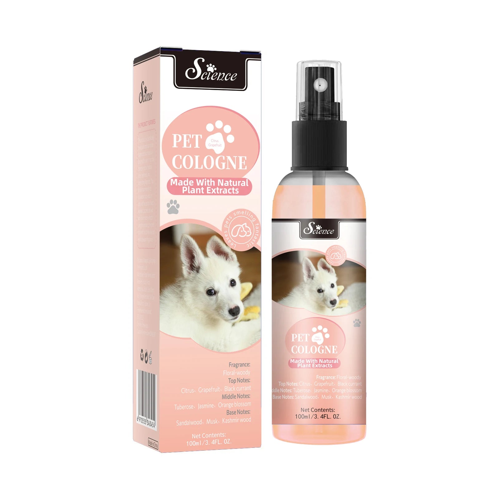 100 Ml Pet Deodorizing Perfume Spray, Cats & Dogs Eliminating Odors Natural Long-Lasting Fragrance ( Lemon, Orange And Lavender)