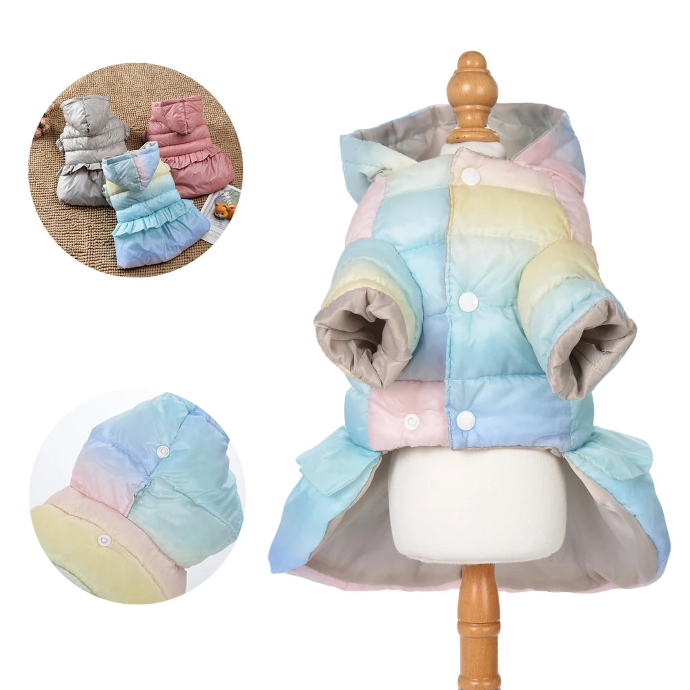 Warm Pet Clothes Cozy Hooded Button Puppy Jacket For Small Medium Dog Winter Warm Waterproof Vest Coat Costume Chihuahua Outfits