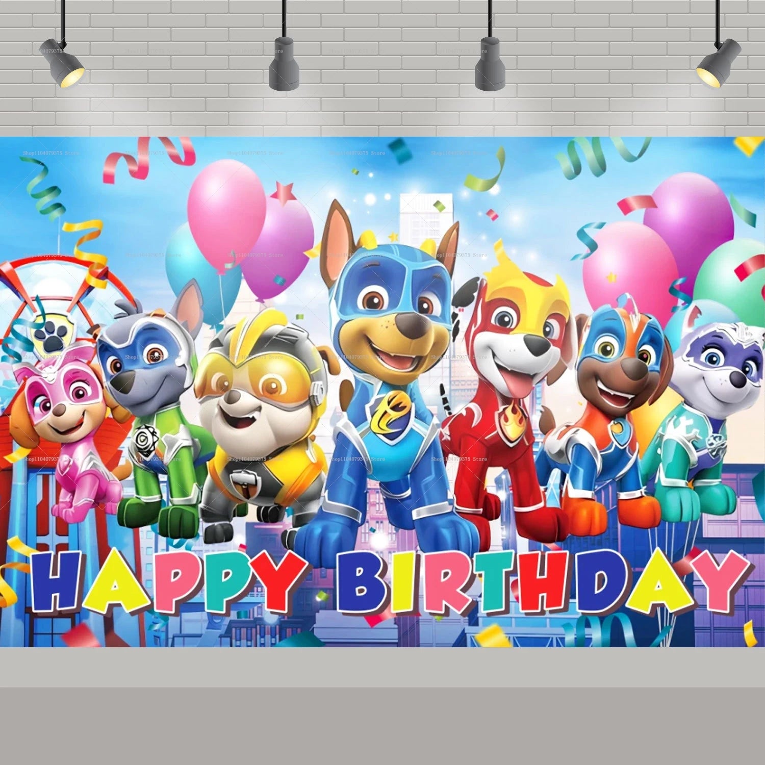 Paw Patrol Background Decoration Girl Children Birthday Party Photography Background Paw Patrol Banner Like Dog Decoration