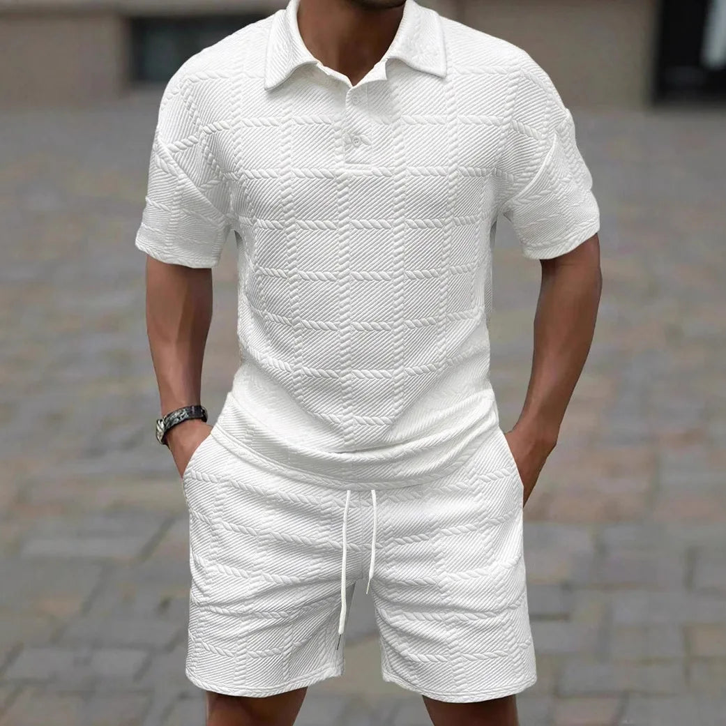 2025 Summer new fashion trend solid color comfortable fashion lightweight casual men's  short-sleeved  suit suit for men