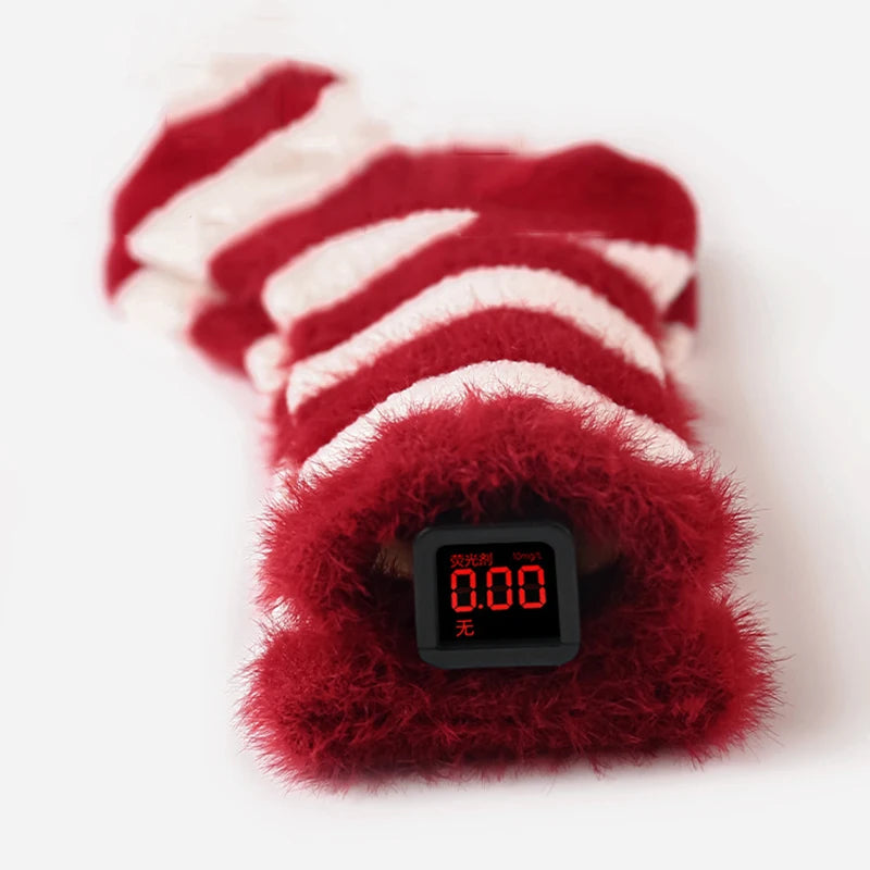 Red New Year Socks Newborn Baby Kids Soft Solid Thickened Velvet Toddler Mid Socks Girls Infant Boys Cute Boneless Socks 0-12Y