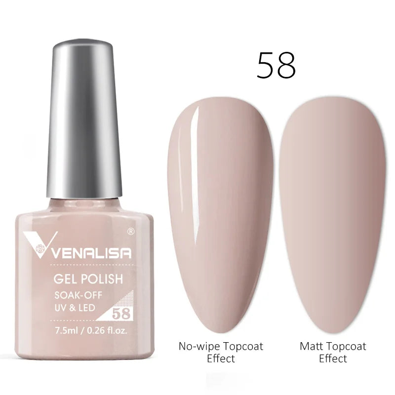 VENALISA Nail Gel Polish Full Coverage Holographic Camouflage Nail Varnish Manicure Lacquer Polish Soak Off UV LED Lacquer 7.5ML