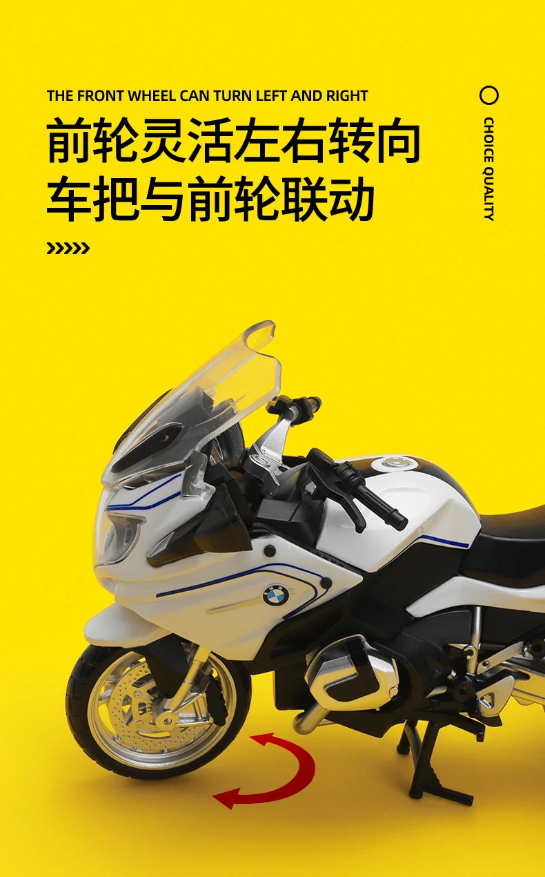 MSZ CCA 1:12 BMW R1250RT with base alloy die-cast car motorcycle model, toy gift giving, die-cast static motorcycle model