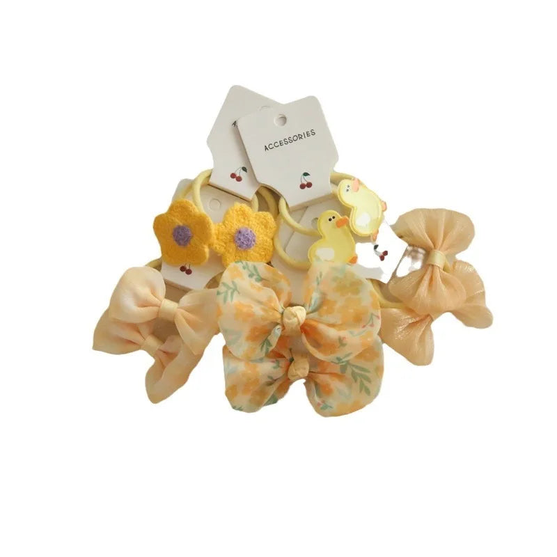 Elastic Hair Bow for Children, Children's Headwear, Hair Accessories for Girls, Cute Hair ties, Lovely Hair Rope, 10Pcs per Lot