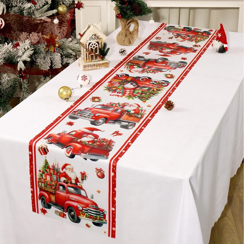 Christmas Table Runner Merry Christmas Decoration for Home Xmas Party Decor 2025 Navidad Notal Noel Ornament Happy New Year 2026