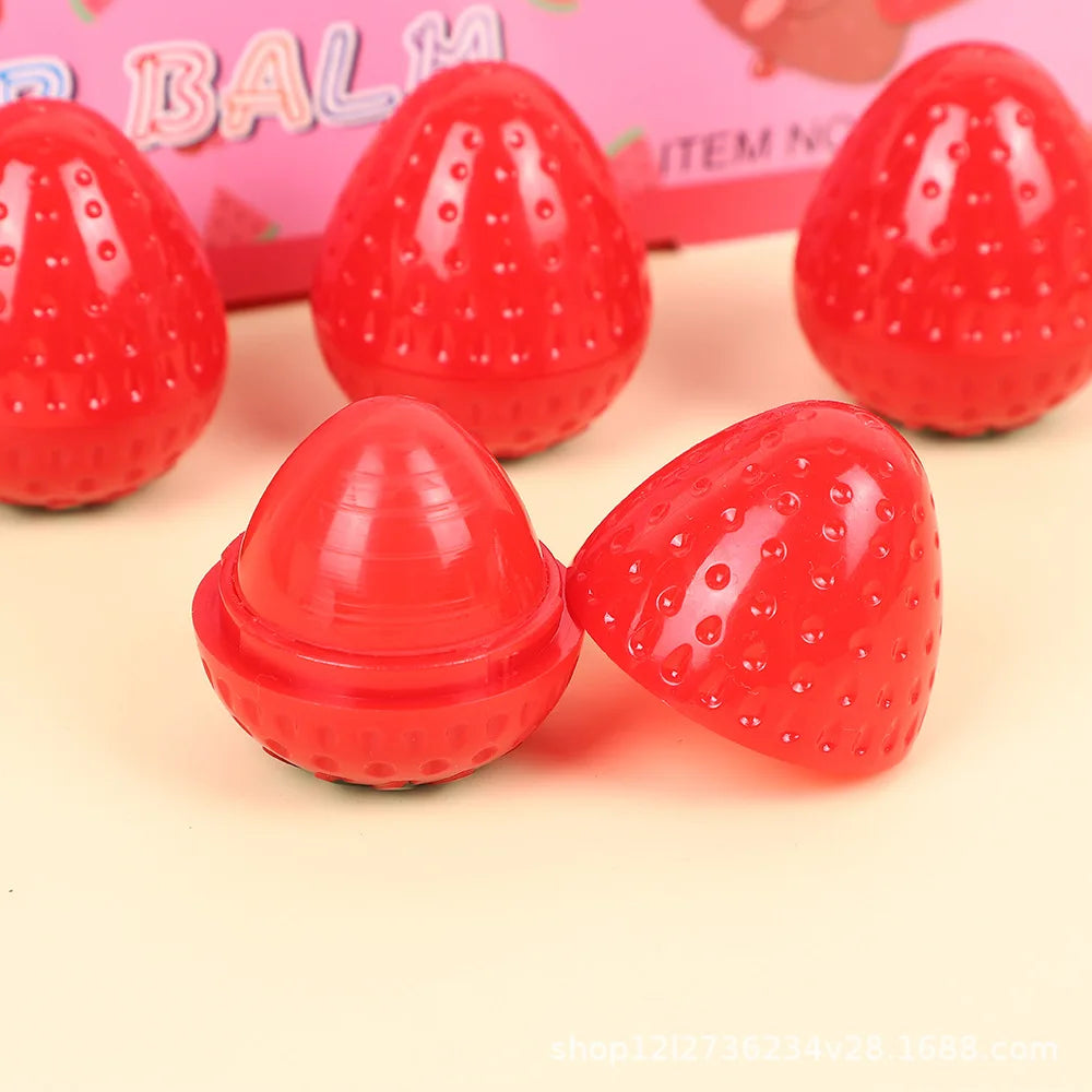 24Pcs Strawberry Peach Tomato Fruit Lip Balm Natural Formula Hydrating Repair Clear Lip Balm Moisturizing For Girls Lips Care