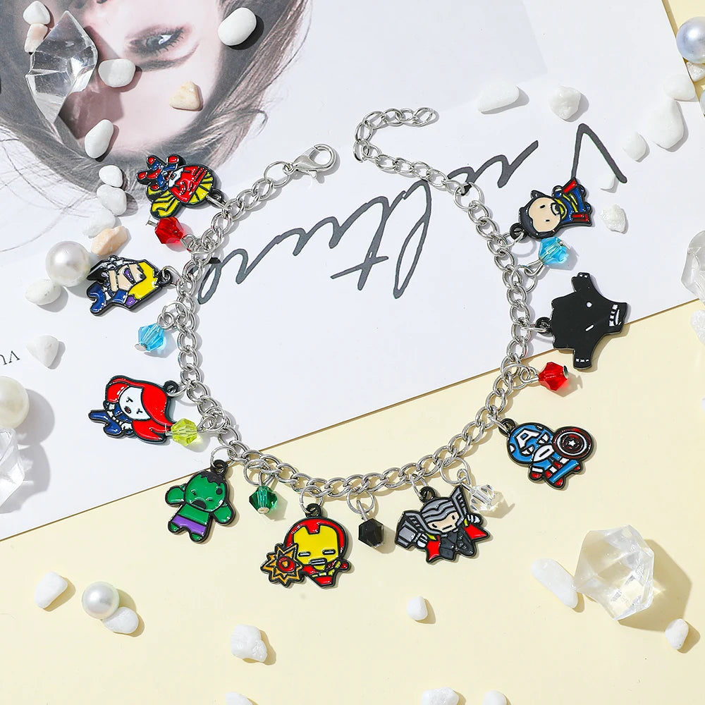 European and American Film Marvel Superhero Series Metal Enamel Pendant Bracelet Gothic Creative Personality Gift