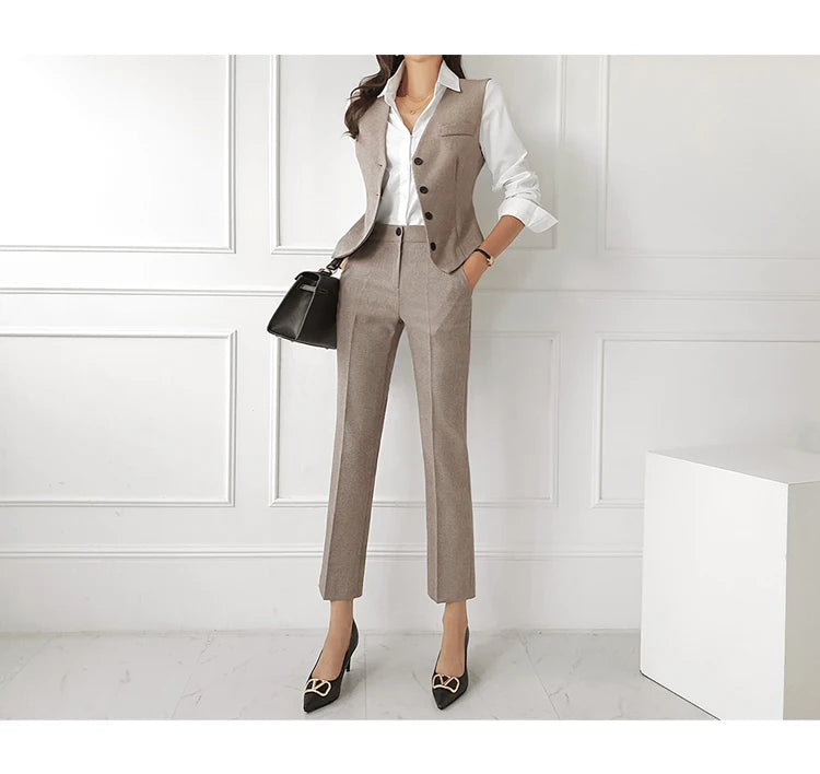 Ensemble 3 pièces : Blazer, veste et pantalons