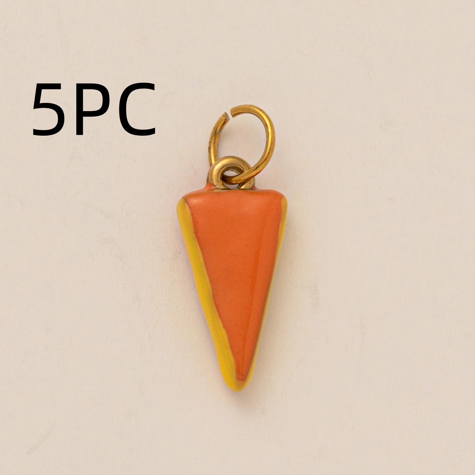 Wholesale 5pcs/lot 18K gold-plated DIY enamel stainless steel pendant, colorful fruit and food handmade jewelry accessories