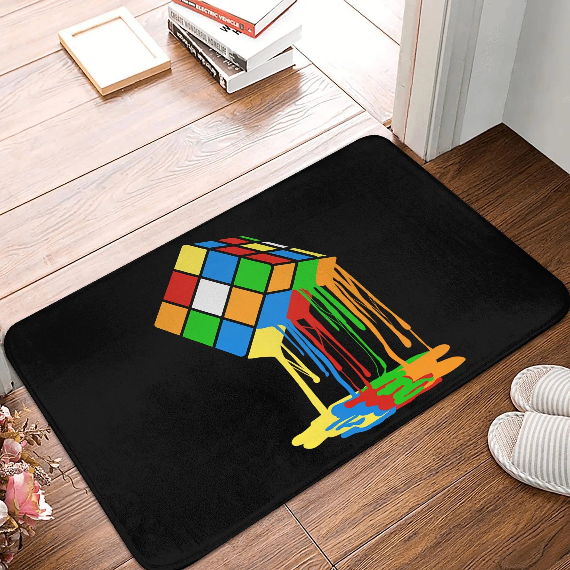 Math Rubiks Cube Floor Door Kitchen Bath Mat Anti-Slip Indoor Geek Teacher Gift Doormat Toilet Entrance Carpet Rug