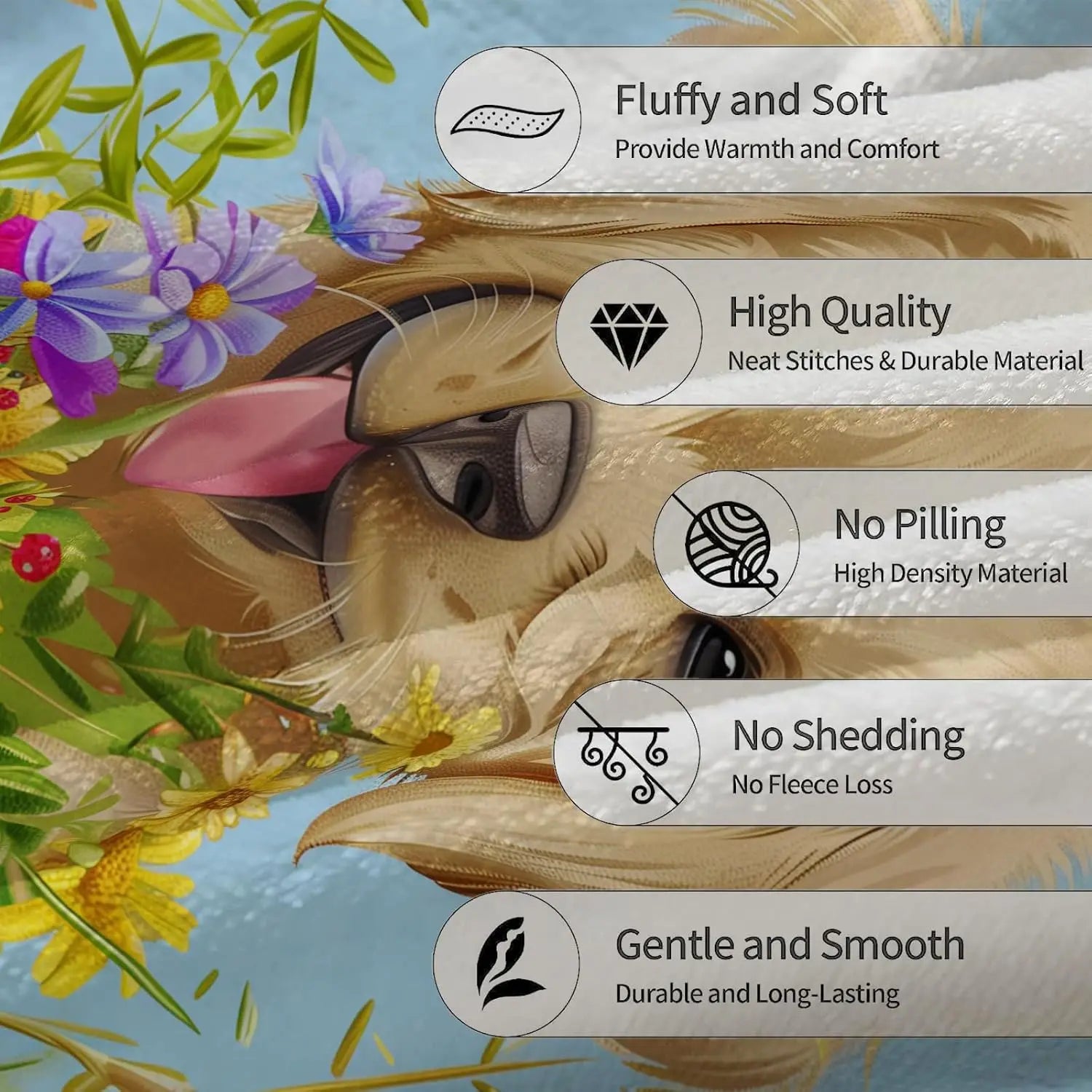 VIKAMA Cute Dachshund Blanket, Soft And Skin-Friendly Flannel Cartoon Printed Blanket, Sofa, Bedroom, Dormitory, Nap Blanket