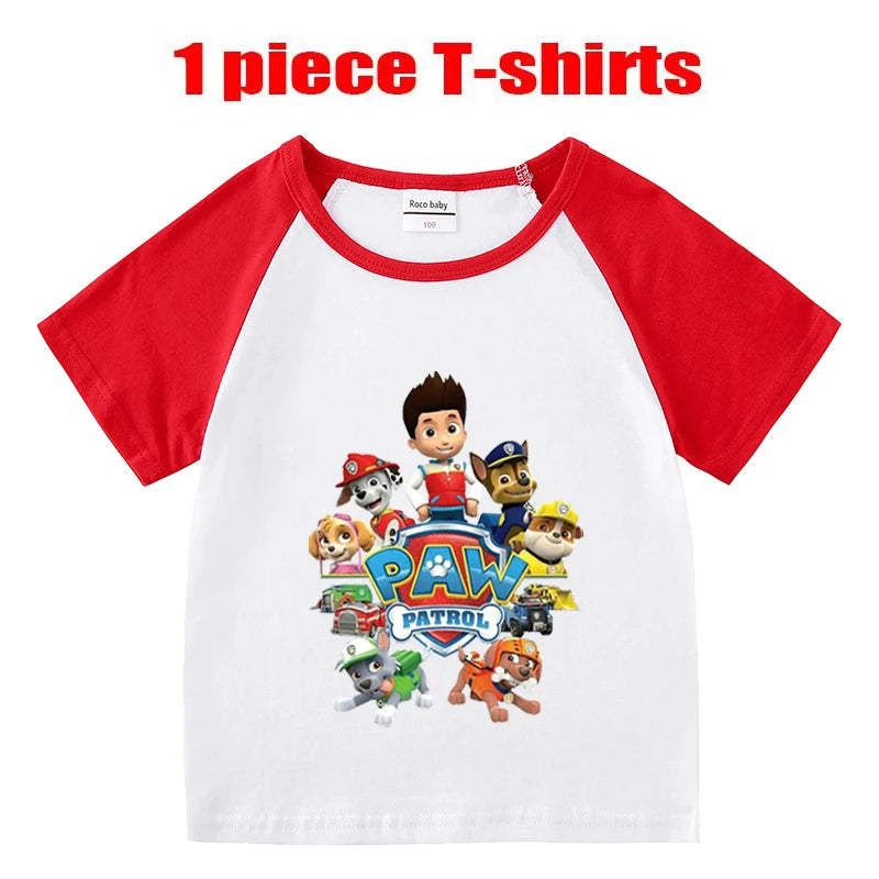 Children's PAW Patrol T-Shirt Kids Clothes Boys Girls Summer Cartoon Tops Short Sleeve Clothes 100% Cotton Baby Clothing