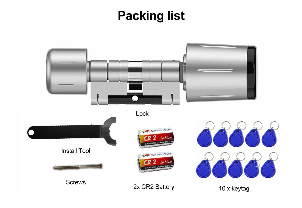 IP67 Waterproof Euro TTlock Control Smart Door Lock Cylinder TTLock App Control Anti-Drill Remote Access Electronic Lock