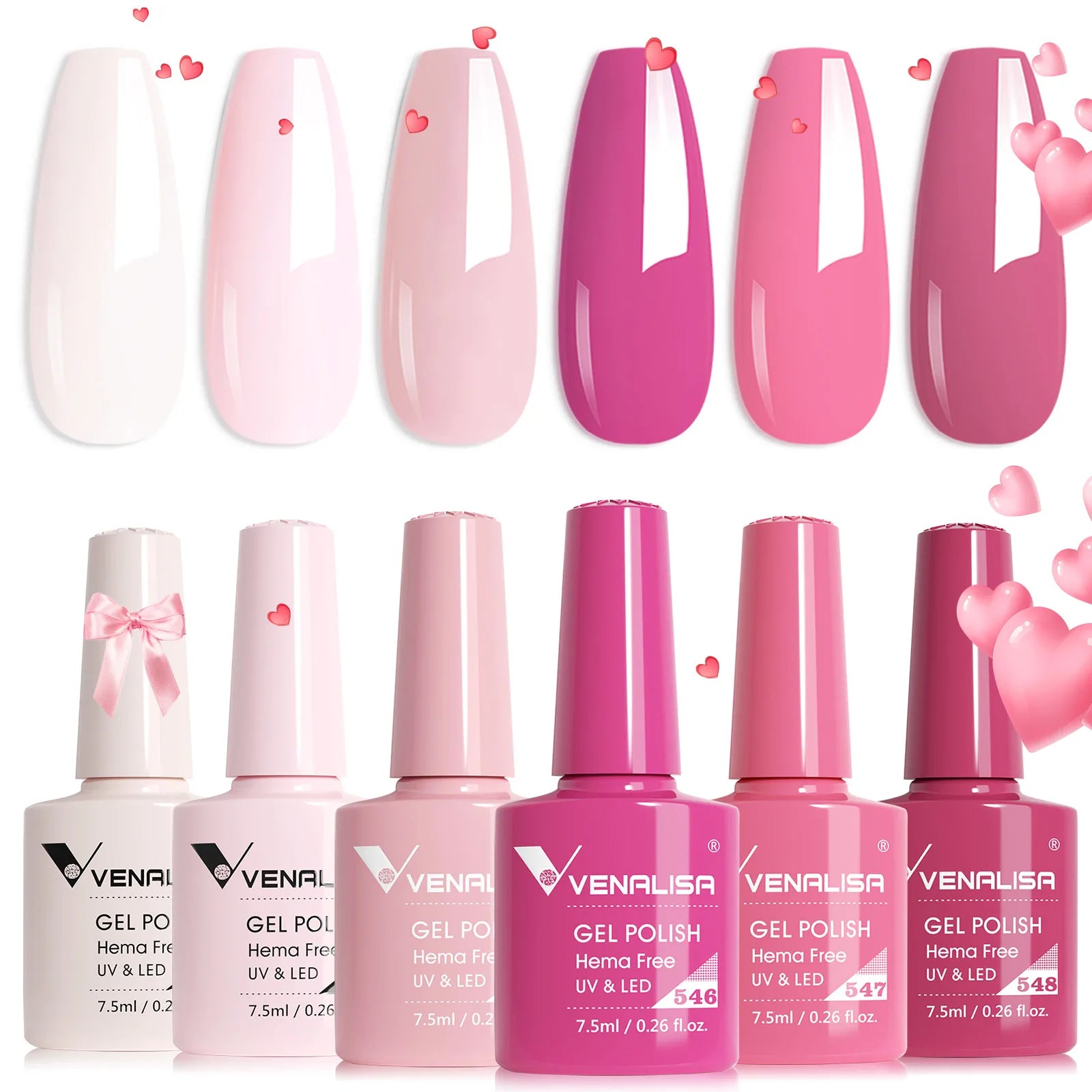 6pcs/kit VENALISA Collection de couleurs de Noël Ongles d’hiver