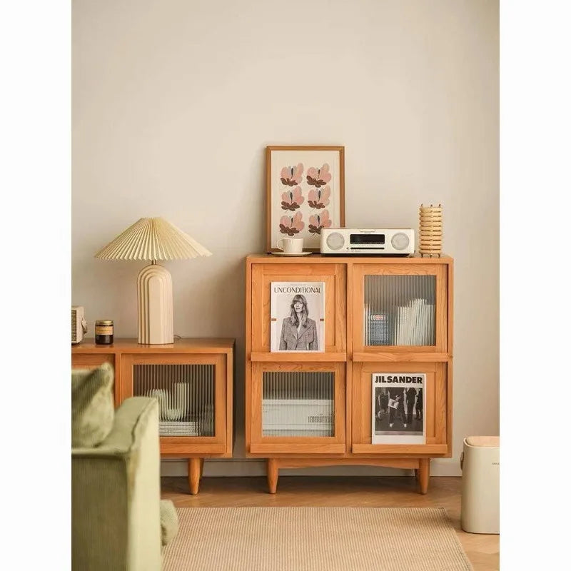 Buffet de Style japonais, armoire de rangement en bois massif, vitrine nordique pour salon, petit canapé