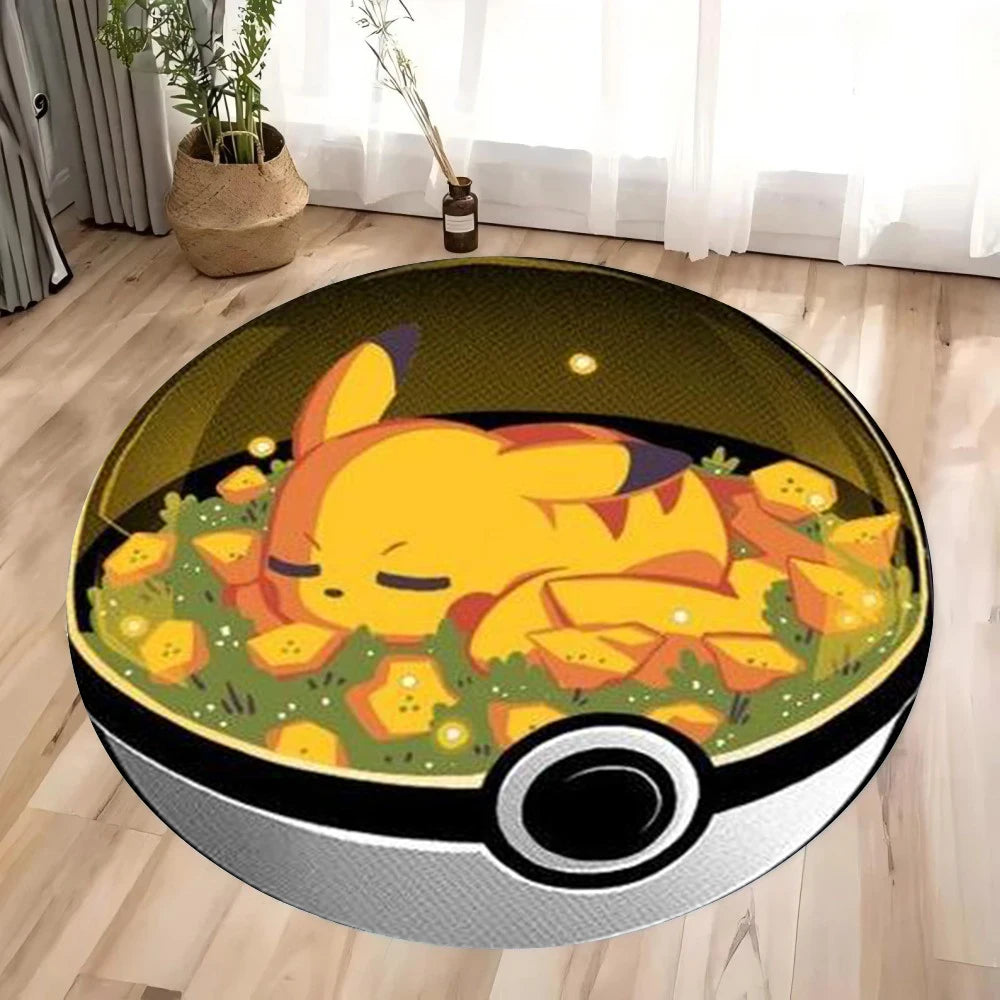 Pokemon Pokeball Charmander Pikachu Electric Mat Cute Colorful Magical Crystal Decorative Carpet Rug Kids Room Home Rug Mat