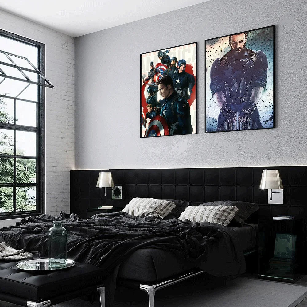 Marvel Movie Captain America Wall Art Posters Retro Style Modern Home Decor Canvas Painting Picture Prints Artwork Mural Print