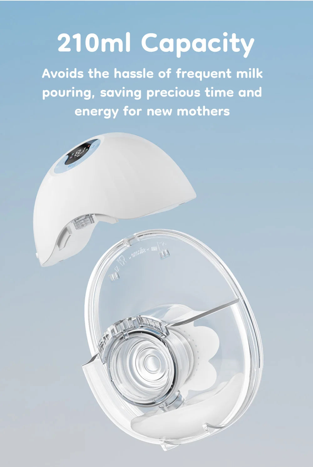 Wearable Electric Breast Pump 4 Modes 36 Suction Levels Hands-Free Milk Collector with 19/24mm Flange for Comfortable Feeding