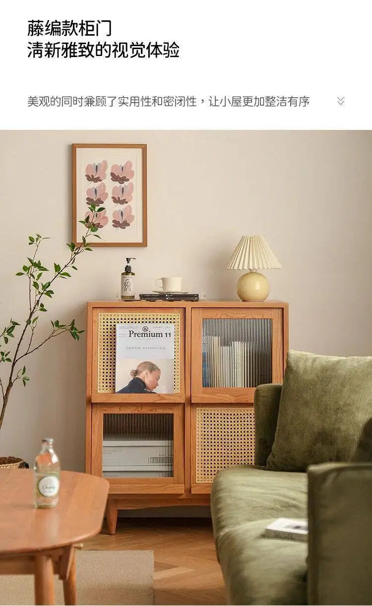 Buffet de Style japonais, armoire de rangement en bois massif, vitrine nordique pour salon, petit canapé