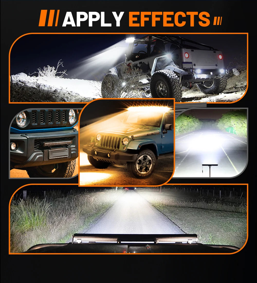 CO LIGHT 42 inch Single Row Off Road LED Driving Roof Bumper Light Bars DRL 2 Style Mounting Brackets for Off road ATV UTV SUV