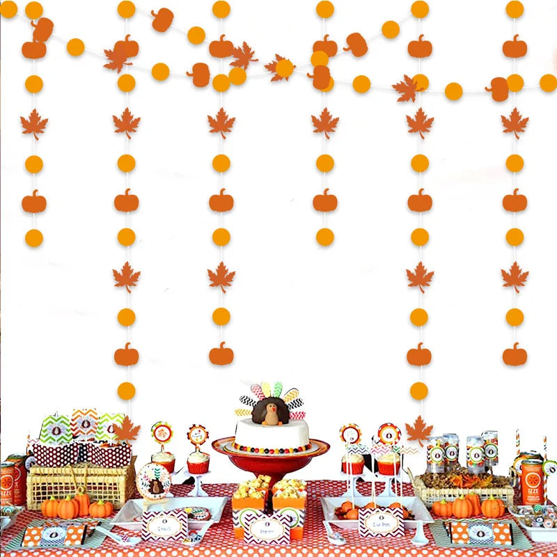 ديكور احتفالي خريفي على شكل قرع وأوراق القيقب وخلفية لعيد الشكر وحصاد ديكور جداري لمشهد الحفلة ديكور للمنزل
