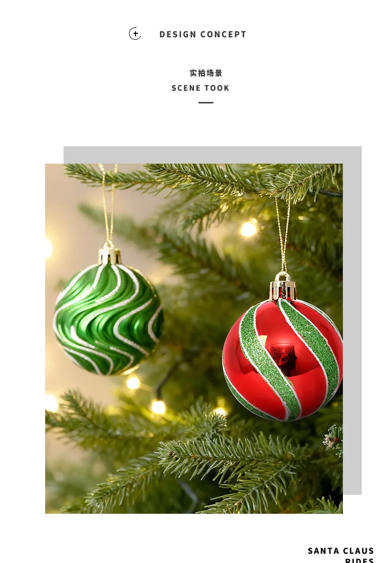 New Hot Christmas Decorations 16-Piece Grinch-Themed Painted Ornament Set Christmas Tree Decorations & Hanging Drop Ornaments