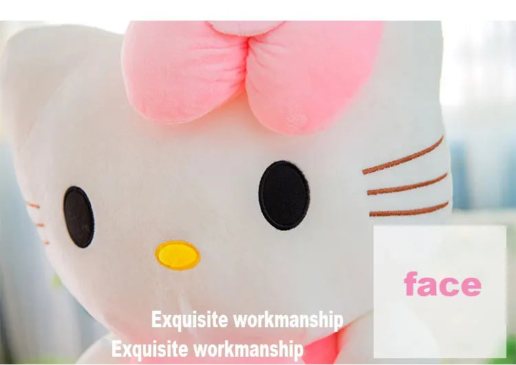 55cm Sanrio Hello Kitty Cat Plush Toys Cartoon KT Cat Plushie Doll Big Size Stuffed Anime Pillow Birthday Gifts For Kids Girls