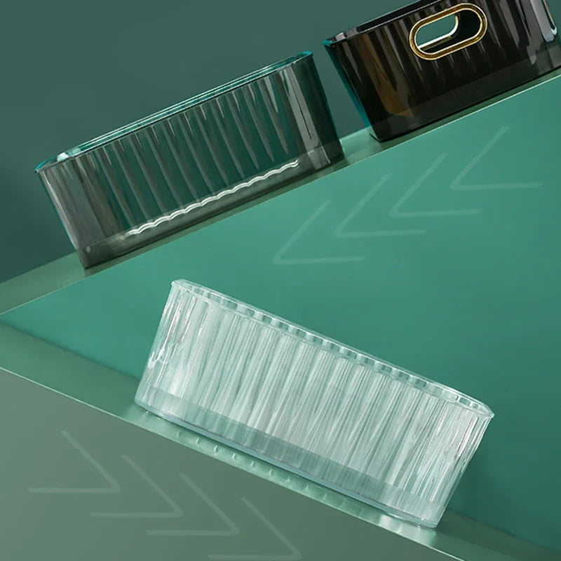 Cosmetics Box Desktop Storage Drawer Stackable Storage Box with Handle Makeup Organizers Basket Poatable Sundries Acrylic Rack