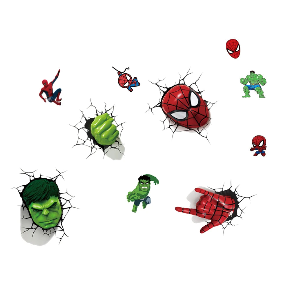 3D superhero spider wallpaper stickers for children's rooms, boys' bedrooms, self-adhesive home wall decorations, vinyl stickers
