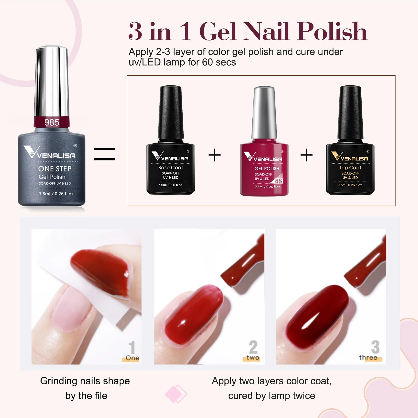 Kit de vernis à ongles en gel 6 couleurs