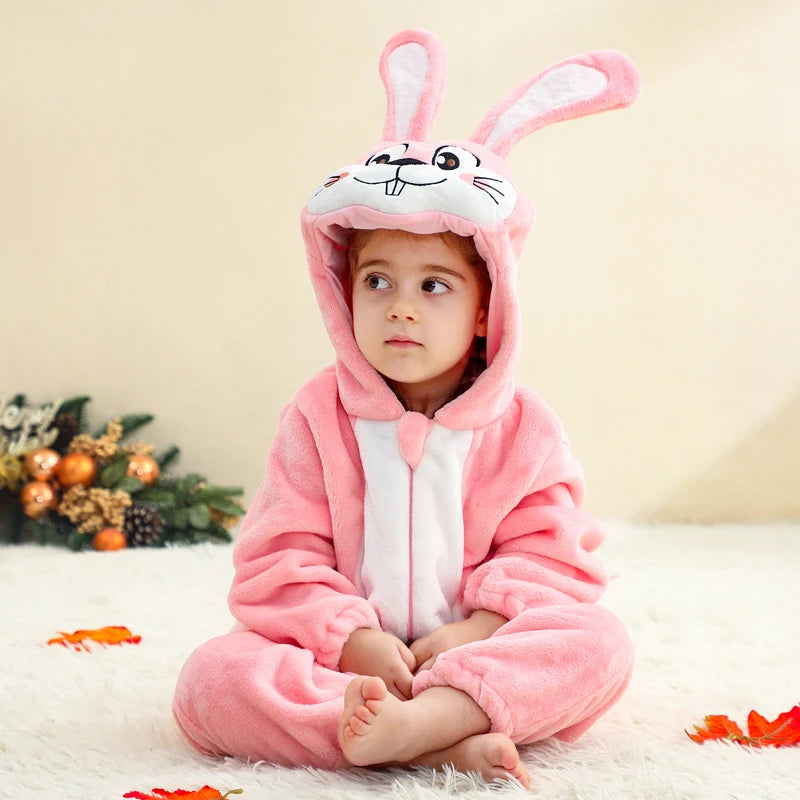 Winter Baby Rompers Baby Pijamas Halloween Ghost Bat Shark Deer Animal Cartoon Hooded Jumpsuits Cosplay Costume Boys Girl Pajama