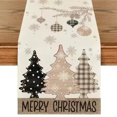 Santa Claus Table Runner Living Room and Bedroom Backdrop Decoration Fabric, Christmas Home Soft Decoration