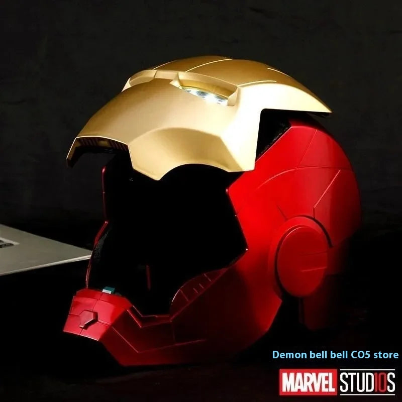 Marvel Iron Man Helmet Mk Jarvis Wearable Automatic Opening And Closing Hood Deformable Luminous Hood Mechanical Arm Toy Gifts