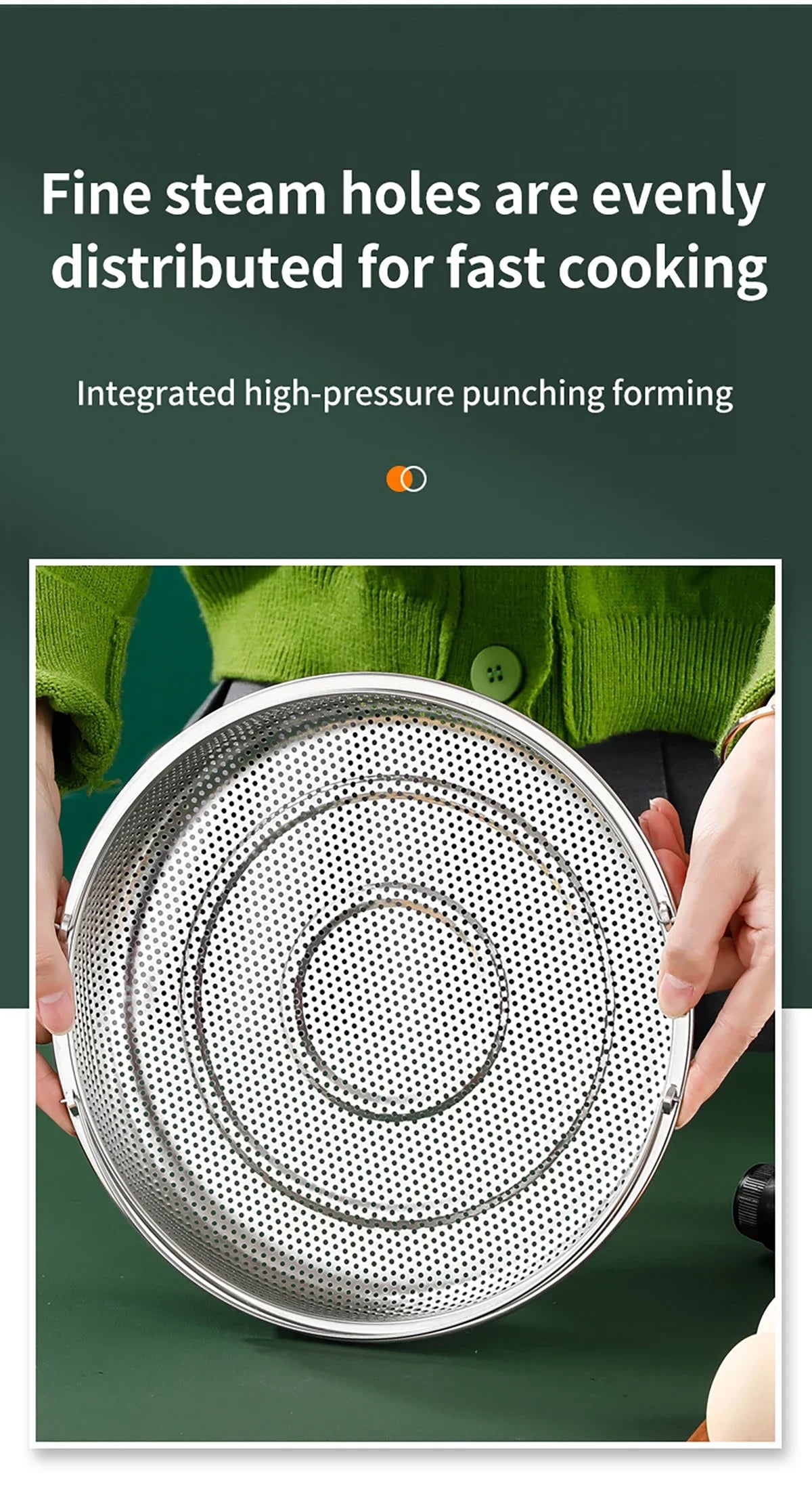 1pc Stainless Steel Multi-Functional Steamer Basket, Uncharged Kitchen Strainer for Steaming Rice, Dumplings, and Vegetables