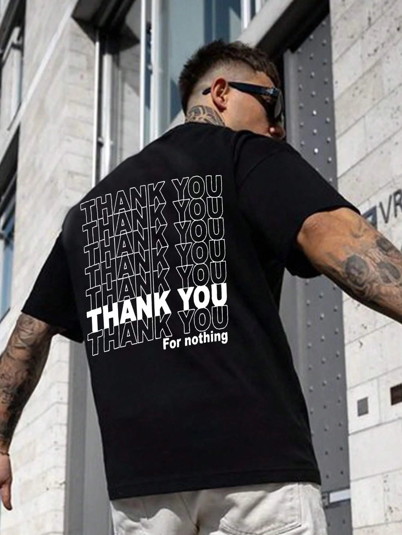 Thank You For Nothing Letter Graphic Print Man T-Shirts High Quality Tee Clothes Summer Hip Hop Tshirt O-Neck Soft Cotton Tops