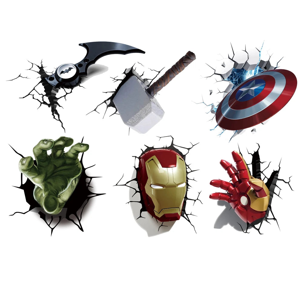 3D superhero spider wallpaper stickers for children's rooms, boys' bedrooms, self-adhesive home wall decorations, vinyl stickers